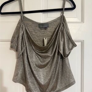 Gray Off-Shoulder Women's Top